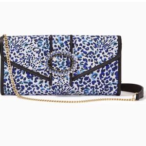 Lilly Pulitzer Blue and Black Floral Clutch